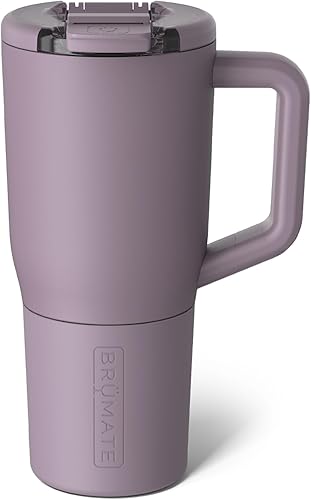 BrüMate Müv  Taza térmica para café, 100% a prueba de fugas, con asa y tapa, de acero inoxidable y doble capa para viajes, de 25 onzas, color lila