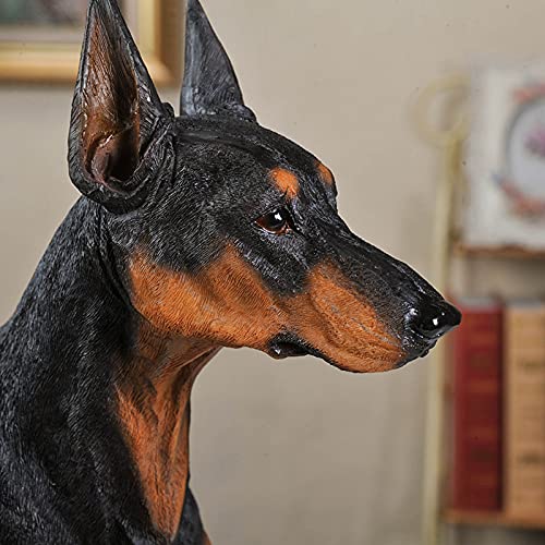 Cllx Garden Ornaments, Realistic Doberman Dog Statue, Animal Memorial Figurines, Resin Sculpture Waterproof, Decorated In Outdoor Home Courtyard Grass,Standing #TOP2