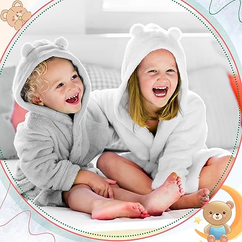 Image of Xtinmee Toddler Bath Towels Hooded for Kid 0-5 Year 28 x 47 Inch Absorbent Baby Hooded Towel with Bear Ears Large Boys Girls Infant Towels Bathrobe Shower Blanket(Classic Color,2 Pcs)