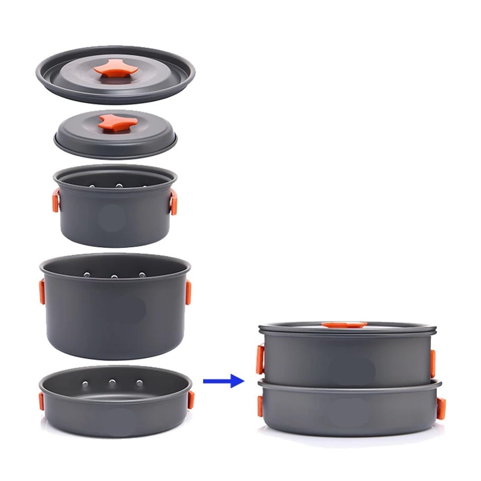 Set di pentole da campeggio Outdoor Stoviglie Utensili da cucina Escursionismo Picnic Attrezzature da viaggio Fornello turistico