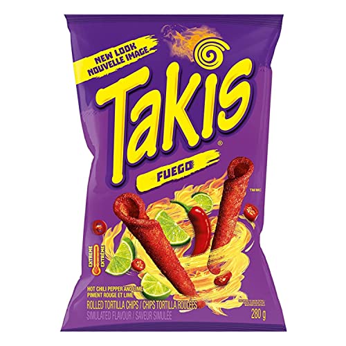 Takis Fuego Spicy Chili Pepper And Lime Rolled Tortilla Chips, 280G/9.8Oz (Pack Of 2) Shipped From Canada #TOP2