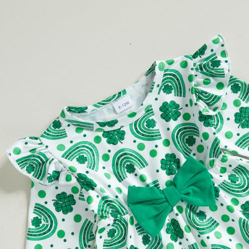 Toddler Baby Girl Valentines and St Patricks Outfit Ruffle Long Sleeve Shirt Pants Spring Clothes4