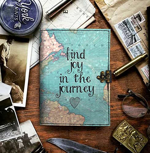 DI-KRAFT Leather Find Joy In The Journey Printed Blank Pages Journal Diary For Personal & Office Use Planner Blank Diary (7 X 5 Inch), 200 Pages - Image 3