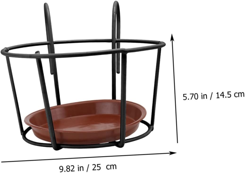 Mikikit 3sets Hanging Flowerpot Racks for Balconies Plant Holders Tray Lightweight and Portable for