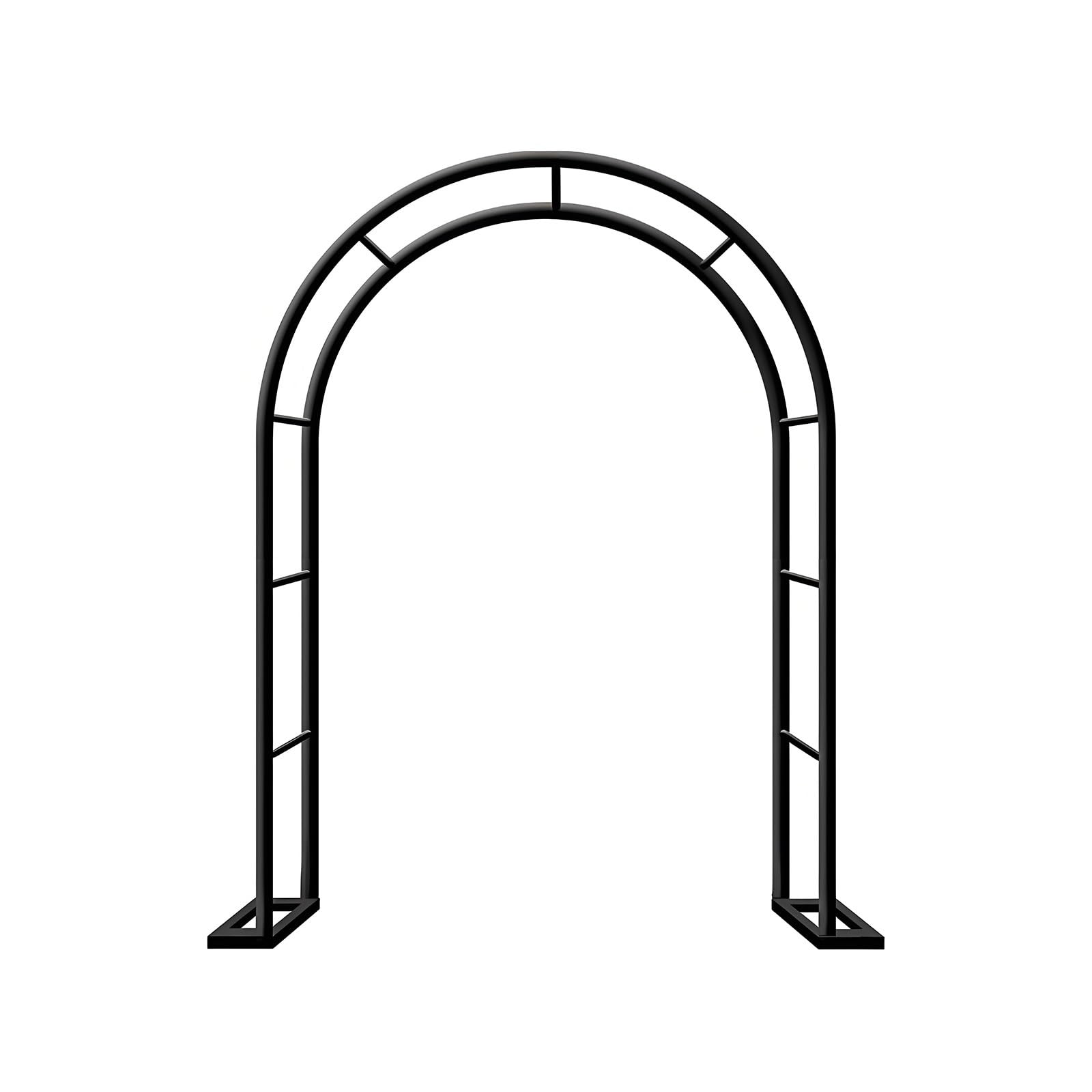 Metall-Gartenbogen für Kletterpflanzen, Rosenspalier, Pergola mit Sockel, für Hochzeitsdekorationen, Gartenparty, Zeremonie, Bogen (schwarz, B 180 x H 220 cm)