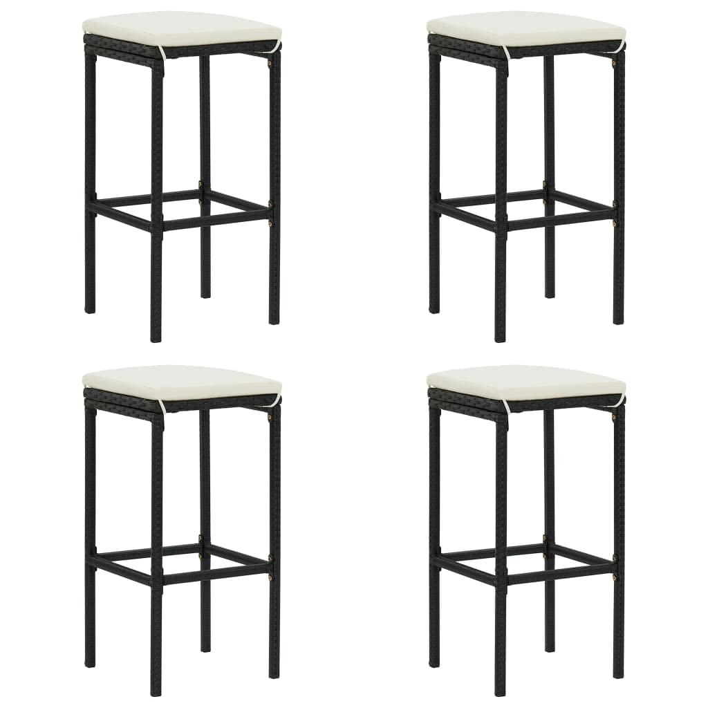 Ensemble de Bar de Jardin 5 pcs Résine tressée Noir Toshilian