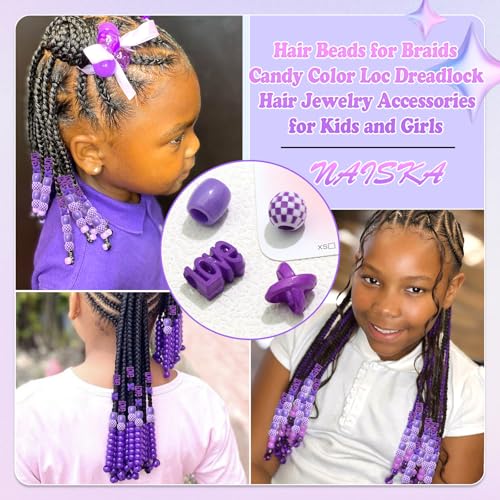 Accesorios para trenzas 60 piezas color púrpura miniatura 5