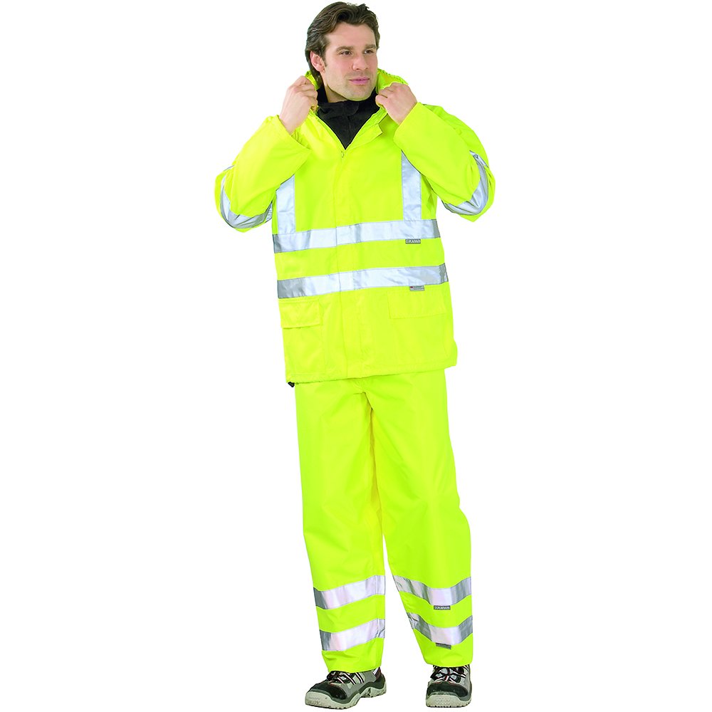 Planam 2062068 Warnschutz Regenjacke, Uni Gelb, Größe 4XL