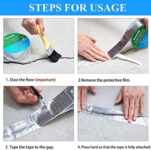 Image of Waterproof Tape Aluminium Rubber Tape Pipe Leakage Roof Water Leakage Solution Aluminium Foil Tape Waterproof Adhesive Tape Sealing Butyl Rubber Tape (4 INCH -1)