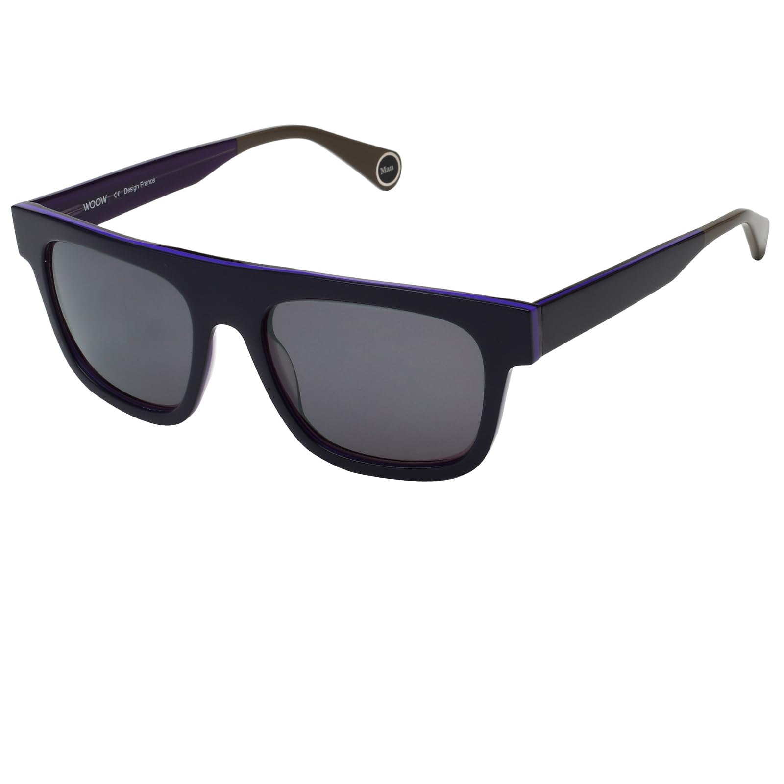 WOOW Solid Square Men's Sunglasses Super Man 1 0087 S |57| Grey Color Lens