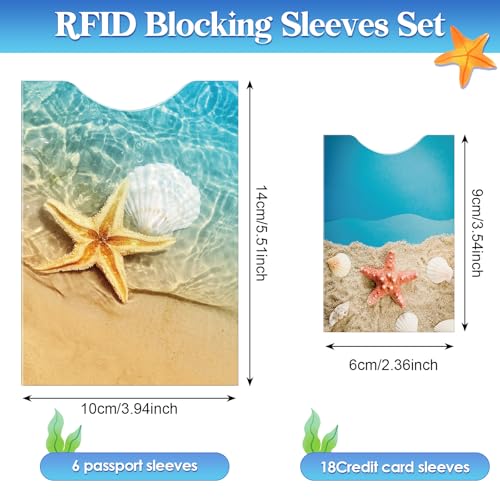 24 Pieces RFID Blocking Sleeves Aluminum Foil Identity Prevention RFID Credit Card Holders Includes 18 Card Sleeves and 6 Passport Sleeves2