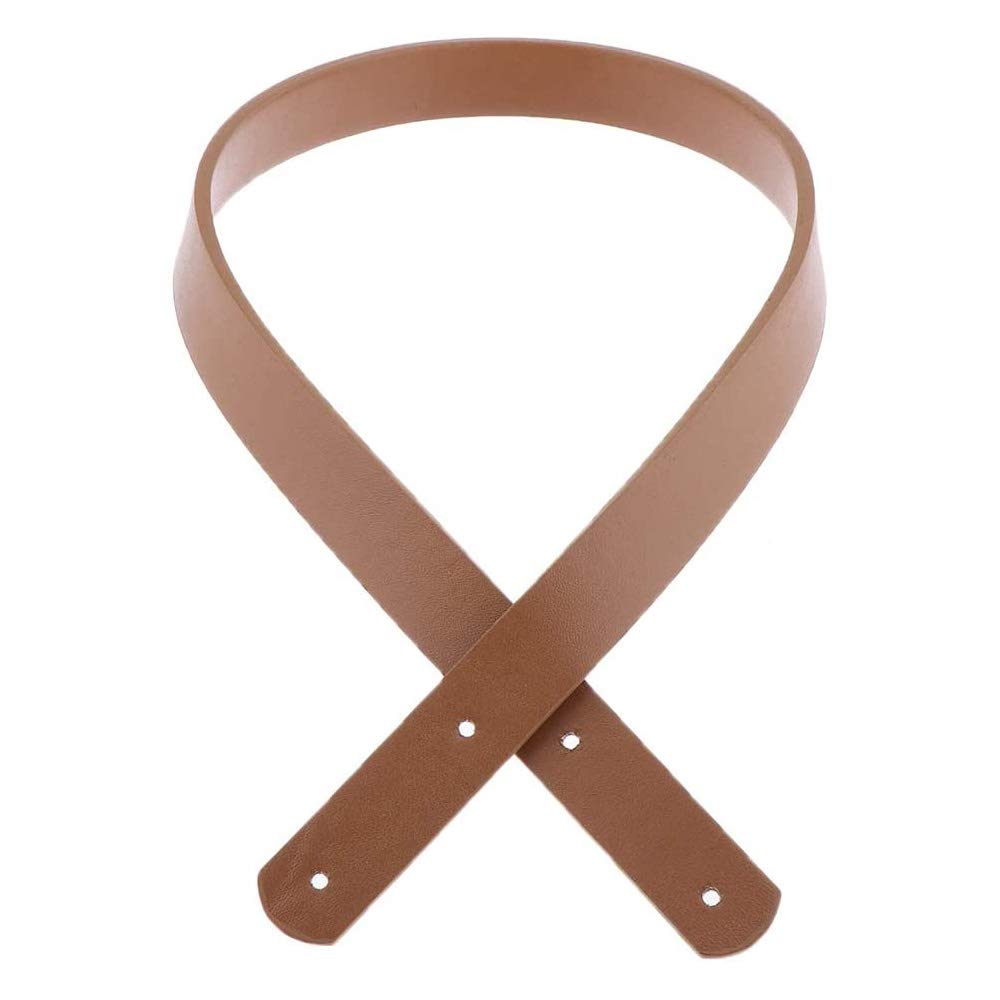 POFET - Juego de 2 Asas de Bolsa de Asas de Cuero sintético sólido para la fabricación de Bolsos de Mano, para Coser (60 cm), Color marrón