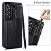 Asuwish Phone Case for Samsung Galaxy Z Fold 5 5G 2023 Wallet Cover with S Pen SPen Slot Credit Card Holder Stand Slim Rugged Mobile Flip Purse Cell Accessories ZFold5 Z5 G Fold5 5Z Women Men Black