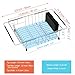 iPEGTOP Expandable Multifunctional Dish Drying Rack, Over The Sink, in Sink Or On Counter Dish Drainer Basket Shelf with Black Utensil Silverware Holder, Rustproof Stainless Organizer