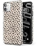 Tenpon iPhone 11 Case - Black Polka Dots Pattern Almond Case Designed for Girls Women, Cute Heavy...