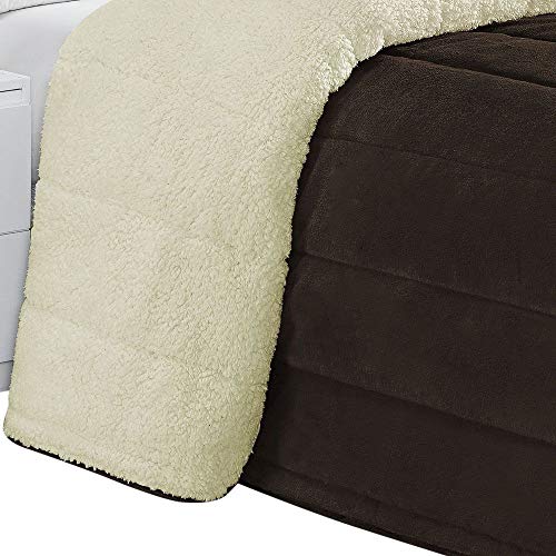 Coberdrom Casa Scarpa Queen Dupla Face Manta e Sherpa Quentinho e Confortável 1 Peça - Tabaco