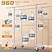 100% Stainless Steel Heavy Duty Clothes Rack Load 960LBS, Three Rods Clothing Racks for Hanging Clothes Extendable，Rolling Garment Rack With Sturdy Wheels Shelves Hooks, Portable Closet Wardrobe Rack