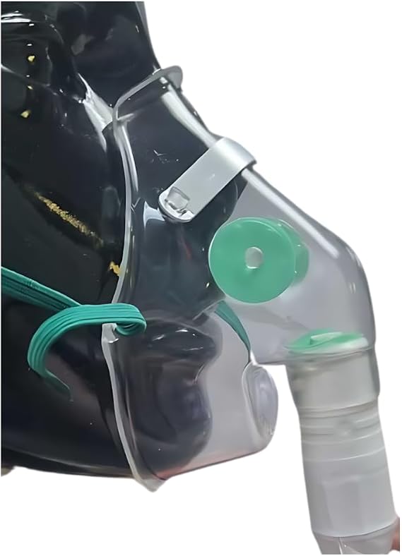 The Oxygen Store Paediatric/Child High Concentration Oxygen Mask with Oxygen with Tube 2.1m rebreathing mask Transparent PVC Construction ensures Patient Comfort with Adjustable Nose Clip