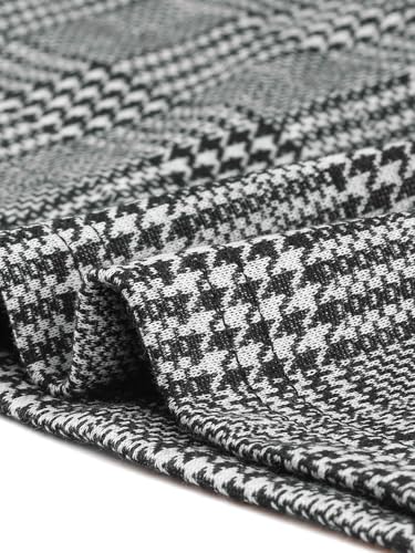 Allegra K Work Dress for Women Short Sleeve Vintage Houndstooth Above The Knee Dress4
