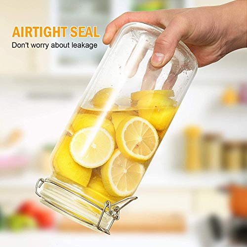 Image of GINOYA BROTHERS - 1500 Ml Transparent Square Glass Jar Set With Transparent Air Tight Lid For Kitchen Storage (1)