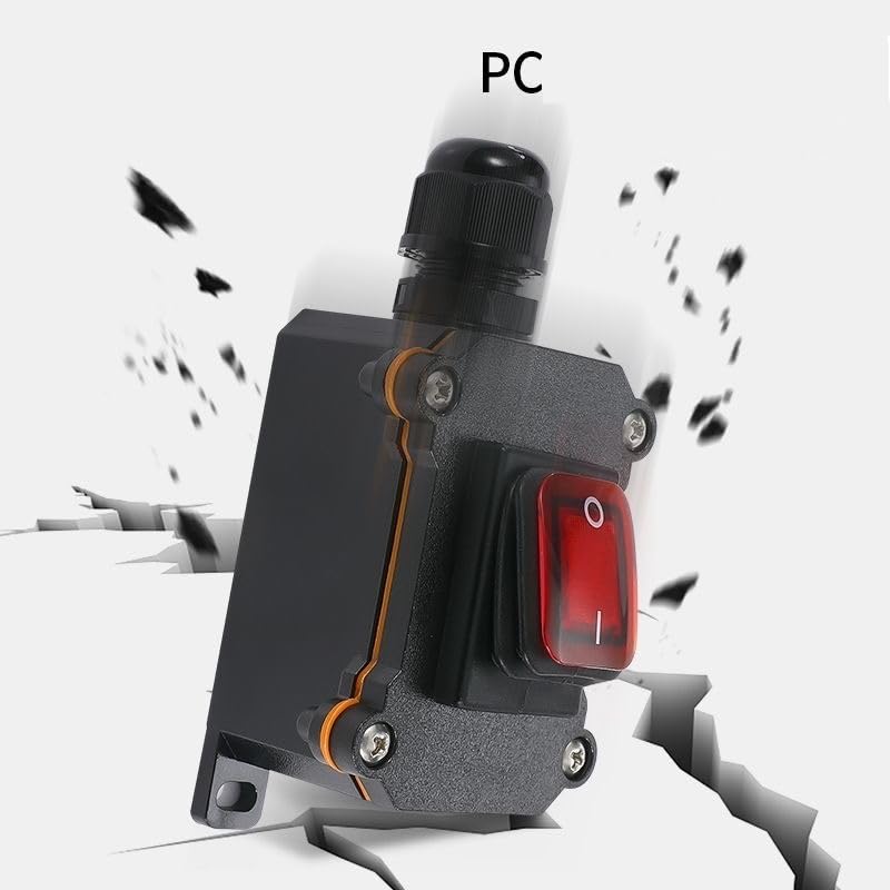 Switian 1 PCS Inline Cord Switch DPST AC 20A-125V,16A-250V, IP65 Waterproof On-Off with Red Light Buttons - Image 4