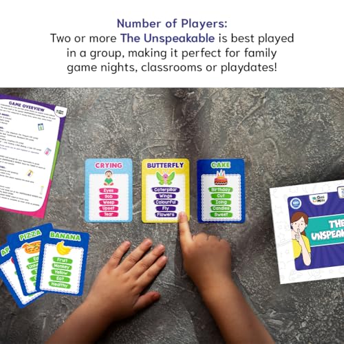 Image of GiniMini The Unspeakable Word Guessing Game for Kids Aged 5 Plus Fast-Paced Educational and Party Game 90 Cards One Minute Sand Timer and Manual Improves Vocabulary Communication and Thinking Skills