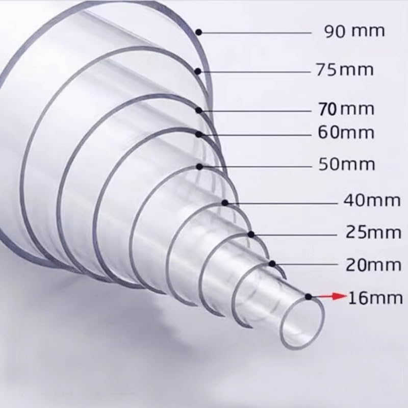 Clear Acrylic Tube, for Fish Tank Aquarium Supplies Hydroponics Watering Transparent Pipe(110x104x500mm)