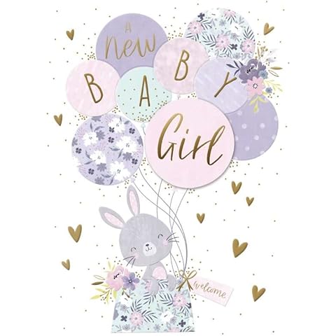 Noel Tatt New Baby Girl Congratulations Card Cover