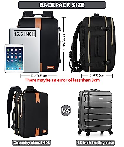 Travel Backpack for Women Men, 17.3"x13.4"x7.9" Carry on Backpack TSA Flight Approved Water-resistant Traveling Backpacks with Laptop Compartment Fits 15.6 Inch Laptop Casual daypack College3