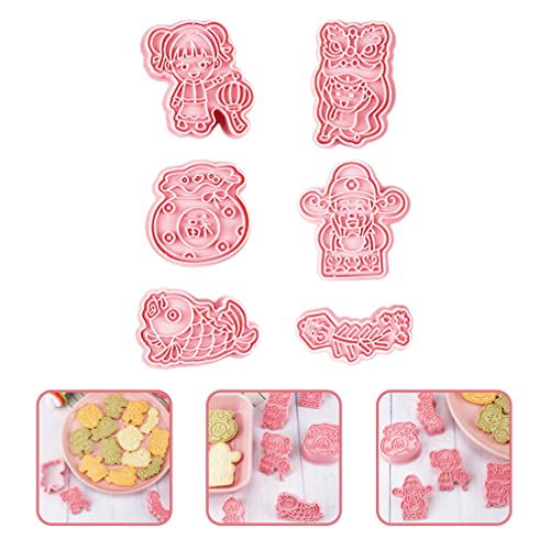 Lifkome Gummy Molds 6Pcs Happy New Year Cookie Cutters For Chinese New Year Lucky Money Bag Cookie Molds Press Spring Festival Cookie Moulds Chocolate Molds #TOP7