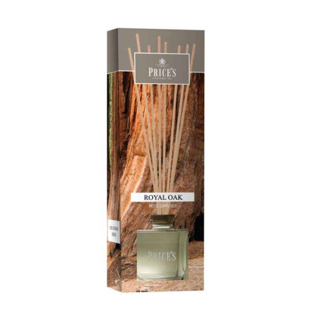 Price's - Royal Oak Reed Diffuser - 100ml - Earthy, Musky, Quality Fragrance - Long Lasting Scent
