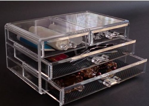 New Acrylic 4-Drawer Jewelry Cosmetic Organizer Chest Storage Cube Gift/Present No.1