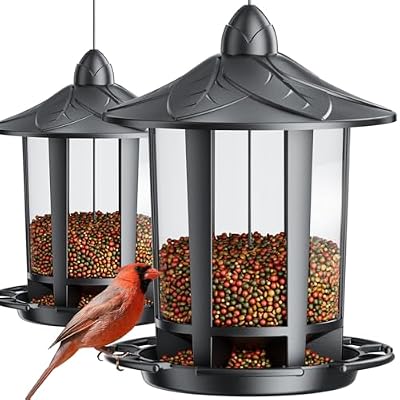 Birdream 2 Pack Bird Feeders for Outdoor Hanging, Classic Castle Design Fun Assembly Bird Feeder, Attracting Wild Birds Cardinals Goldfinches Chickadees Finches Sparrows