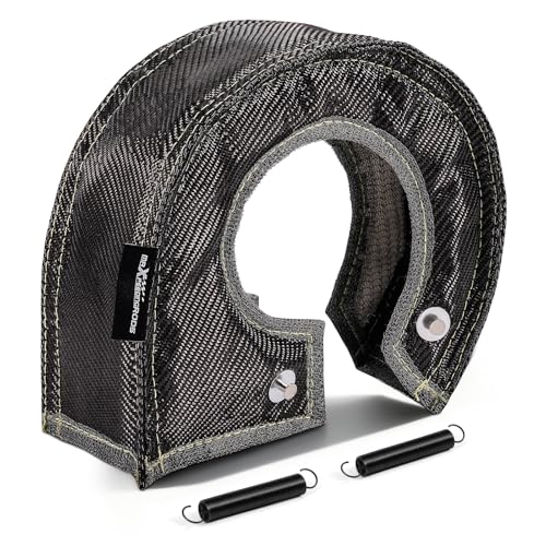 maXpeedingrods T4 Carbon Fiber Turbo Blanket Turbocharger Heat Shield Cover with Fastener Springs for GT30 GT32 GT35 GT37 GT40 GT42 GT47 GT55 Turbo
