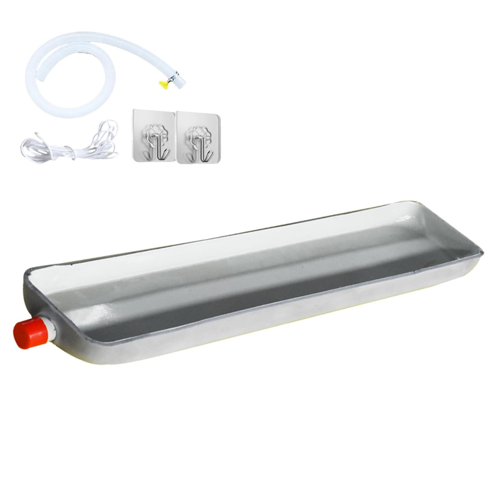 Condensa Condizionatore,Bacinella di Scarico per Condizionatores,Materiale Zincato,Adatto per Sistemi di Condizionamento Split A Pompa di Calore(106 * 12cm/41.7 * 4.7in)
