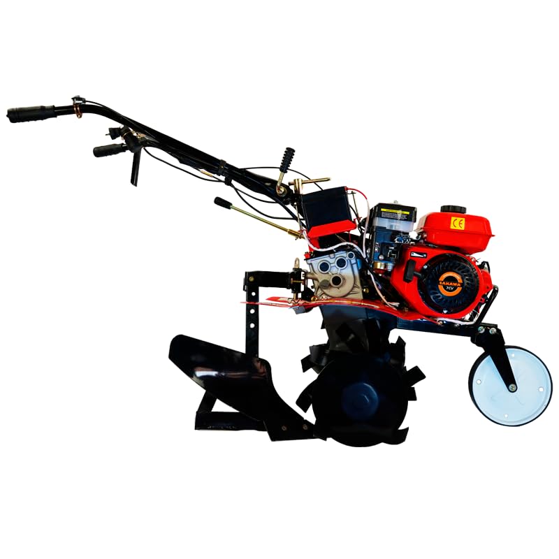 SAKAWA Motocultor A. Eléctrico 3V Ruedas + Arrancapatatas + Asurcador + Vertedera