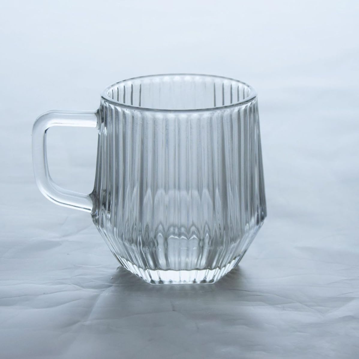 MAGICLULU Set 6 Tazze in Vetro con Manico, Bicchieri a Righe Verticali, Design Raffinato e Classico, per Caffè, Tè e Bevande Calde o Fredde