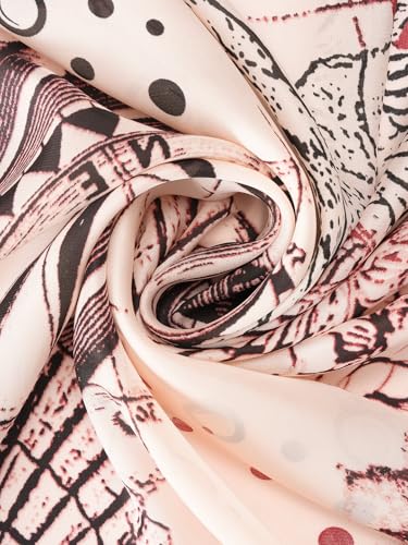 Image of Printed Poly Silken feel Scarf Stole for Women | Stylish, Soft, & Lightweight | Satin Feel Neck Scarf, Hair Scarf, Head Scarf for Women