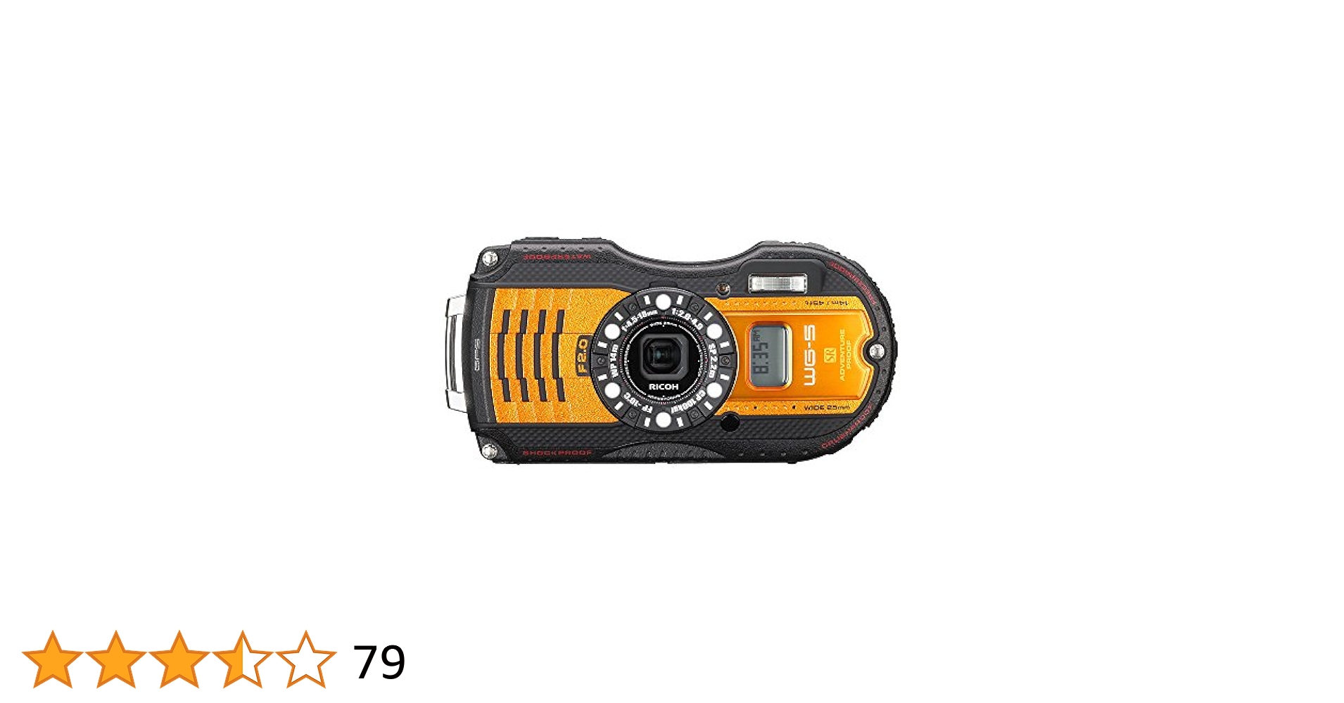 【中古】RICOH 防水デジタルカメラ WG-5GPS オレンジ RICOH リコー防水デジタルカメラ WG-5GPS オレンジ 中古 美品