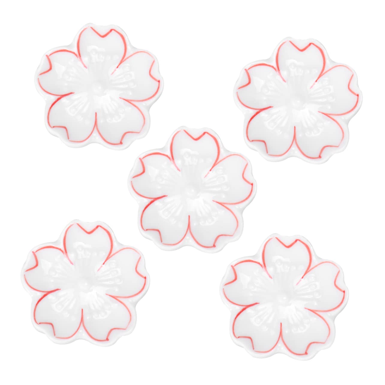 Cabilock 3sets Flower Decorated Chopstick Rest Japanese Style Chopsticks Holder Stand Reusable for Clean Table 5pcs*3