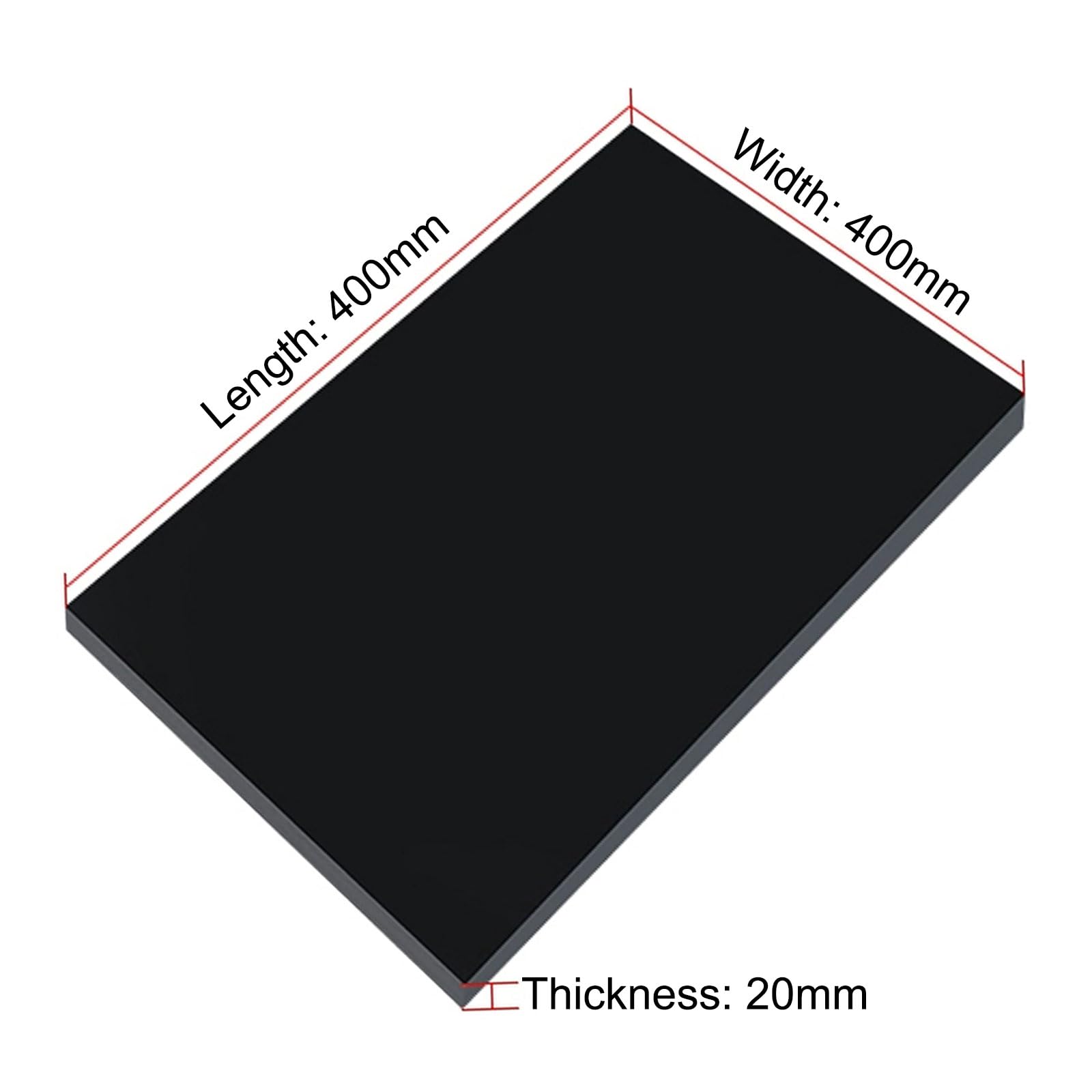 Lastra Isolante in Bachelite Nera, Lastra in Resina Fenolica Laminata di Bachelite, Spessore 20-30 Mm per Uso Industriale E Meccanico,400×400×20mm