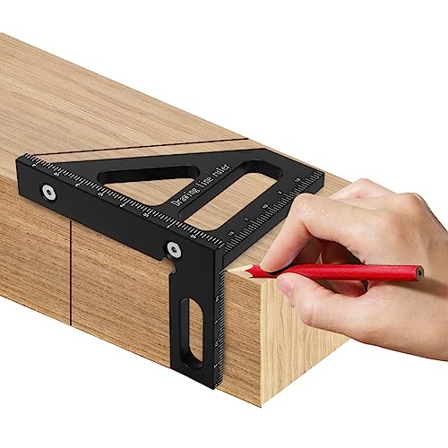 KETIPED Imperial 3D Multi-Angle Measuring Ruler,45/90 Degree Aluminum Alloy Woodworking Square Protractor, Miter Triangle Ruler High Precision Layout Measuring Tool for Engineer Carpenter,003BK - Image 4
