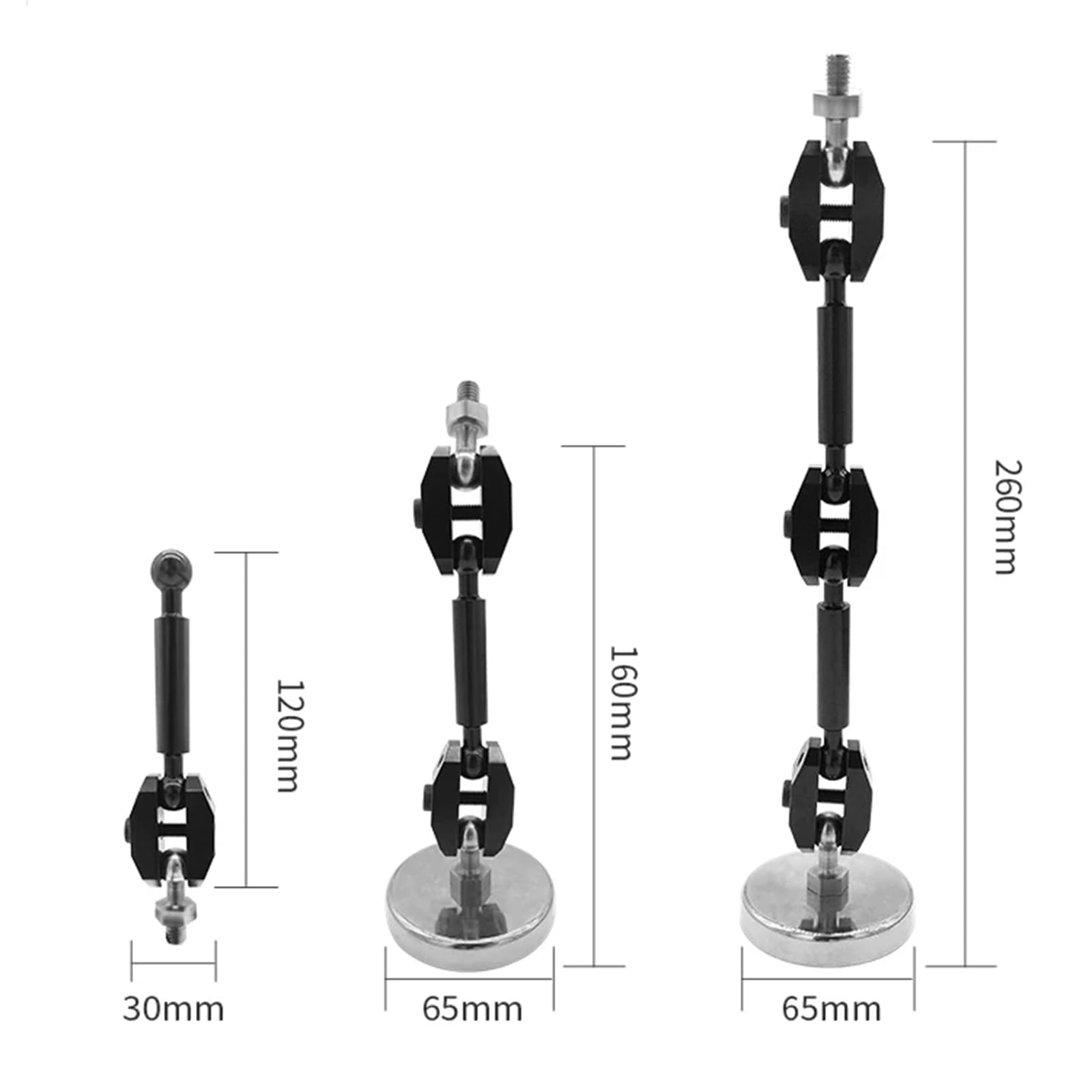 Uchwyt montażowy dmuchawy nożowej Daria, uniwersalny magnetyczny uchwyt obrotowy o 360°, z mocną magnetyczną podstawą, 160/260 mm pręt, do pozycjonowania 160 mm