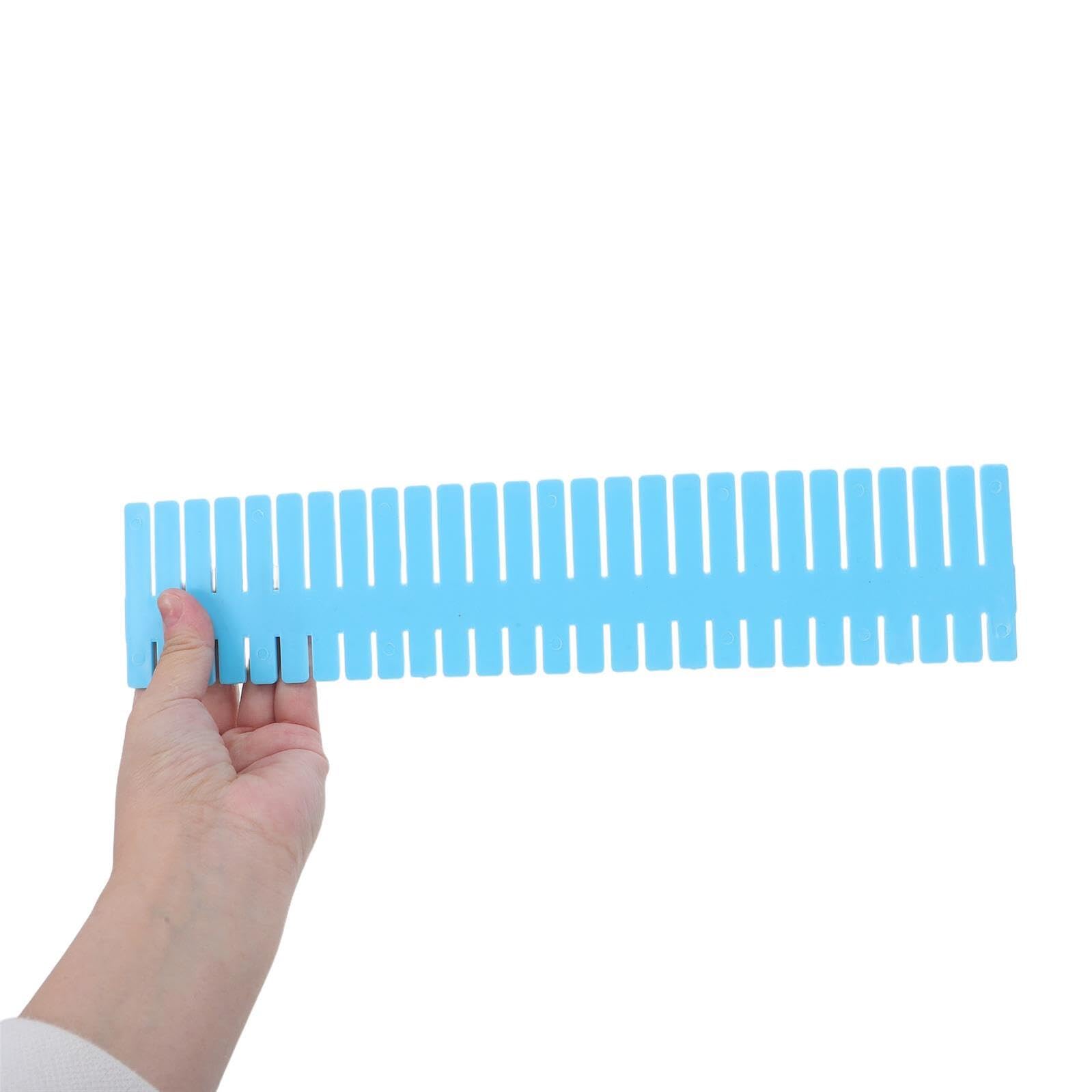 Divisores de Cajones Ajustables de Plástico Delgado 32cm X 7cm 24 Piezas en Azul Nórdico, Organizador Multifuncional para Cocina, Dormitorio y Oficina, Separadores DIY