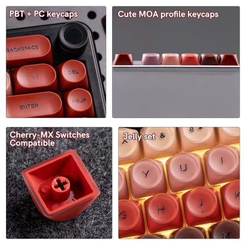 Image of dagaladoo Red Lipstick Keyboard keycaps, PBT keycaps Jelly | Dye Sublimation,128-keys Custom keycaps for 60% 65% 75% 100% MX switch Mechanical Keyboard