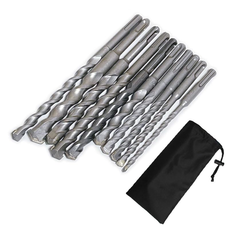 Amazon | コンクリートドリル ビット 10本セット 収納袋付 ハンマー