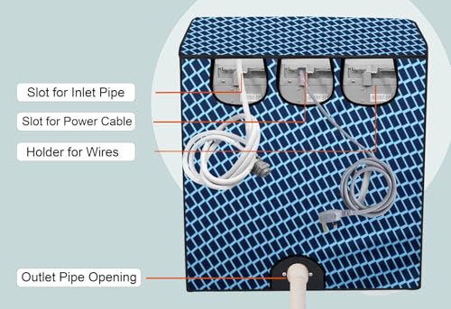 Image of Stylista Polyester Washing Machine Cover Compatible for Godrej 8 KG Semi-Automatic Top Loading WSEDGECLS805.0PN2MWNRD, Check Blue