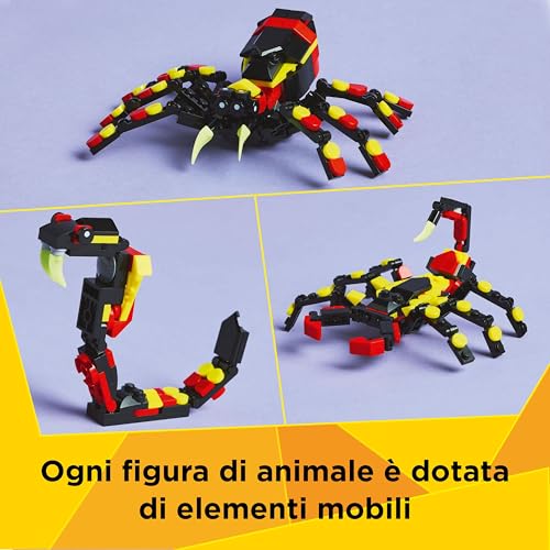 Creator 3 in 1 Animali Selvatici: Ragno Trasformista, Giocattolo Trasformabile in 3 Diverse Figure come Scorpione e Serpente Snodabili, Giochi Creativi per Bambini e Bambine da 7 Anni 31159 - Lego - Immagine 6
