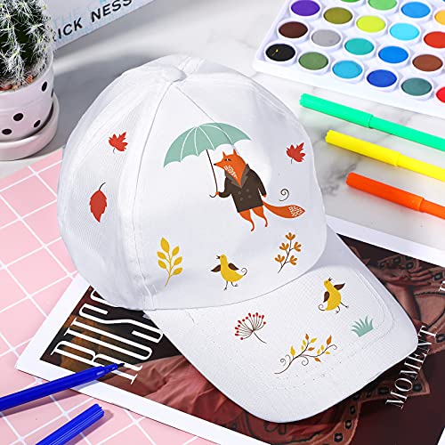 SATINIOR 20 Pieces White DIY Baseball Hats Blank Baseball Caps Adjustable Back Strap Sun Hat for Painting Hiking Sport Outdoor Activities3
