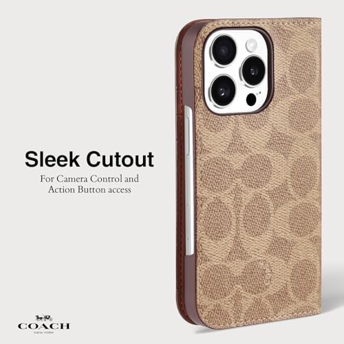 Coach Signature Canvas Wallet Folio iPhone 16 Pro Case - Designer Phone Case - Signature Tan - image 4